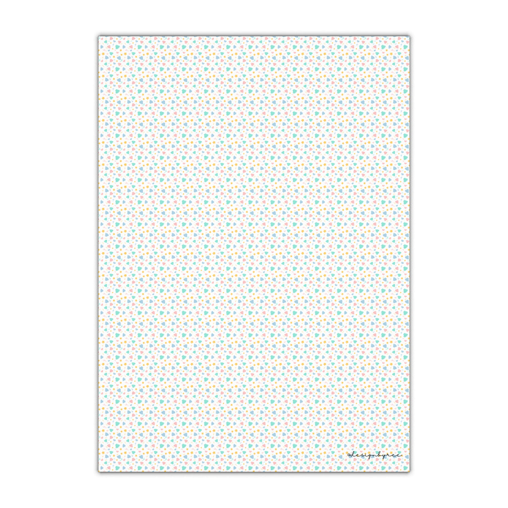 Blue Floral Vines Gift Wrapping Sheet – Illustrated Gift Wrap by Designbyree ✨