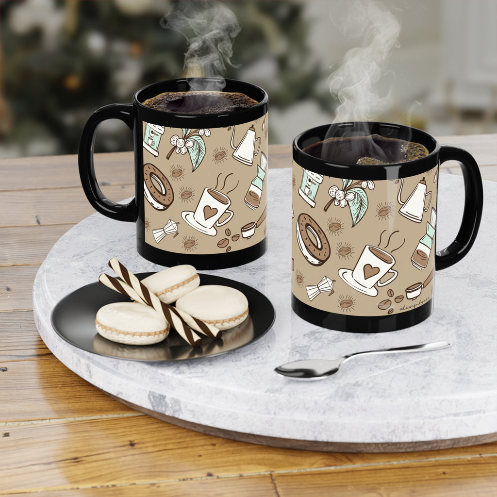 Black Ceramic Coffee Mug 11oz – Unique Custom Design Gift