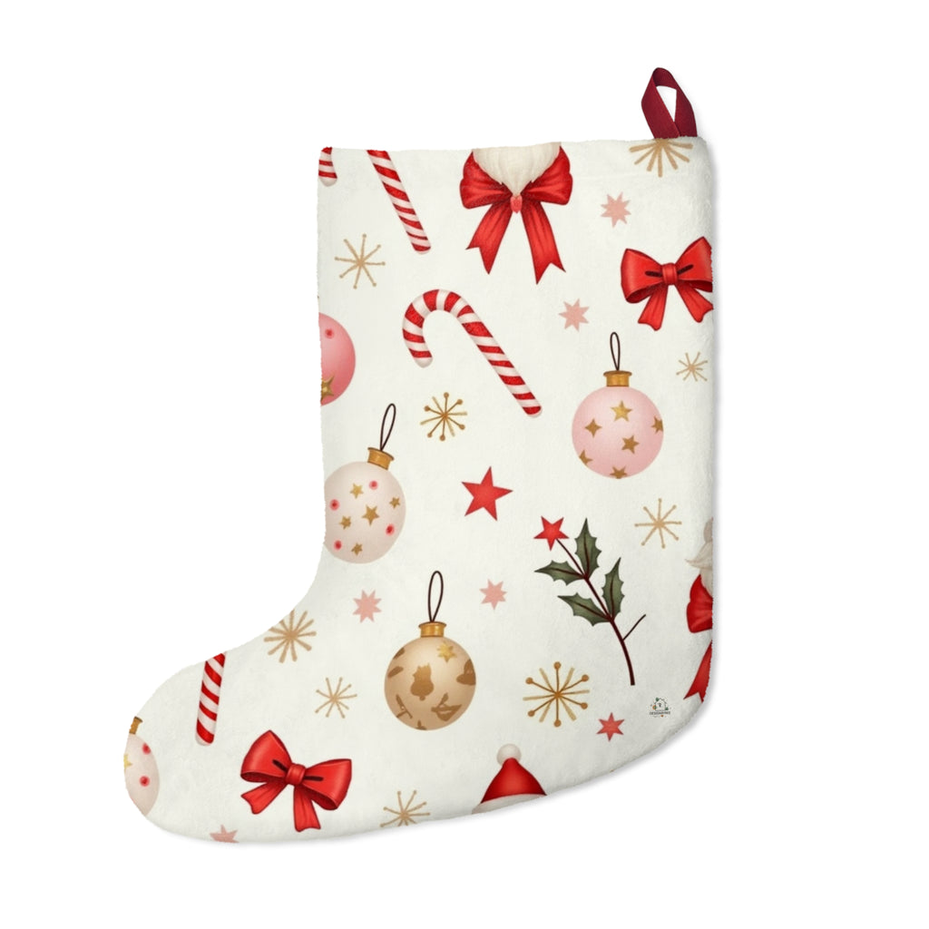 Illustrated Christmas Stocking – Soft Fabric Holiday Sock by DesignByRee 🎄🧦