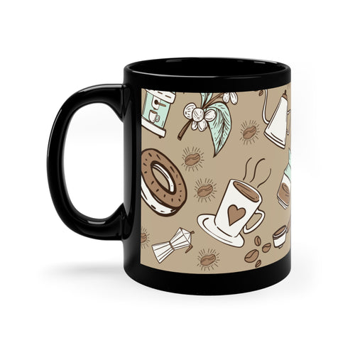 Black Ceramic Coffee Mug 11oz – Unique Custom Design Gift