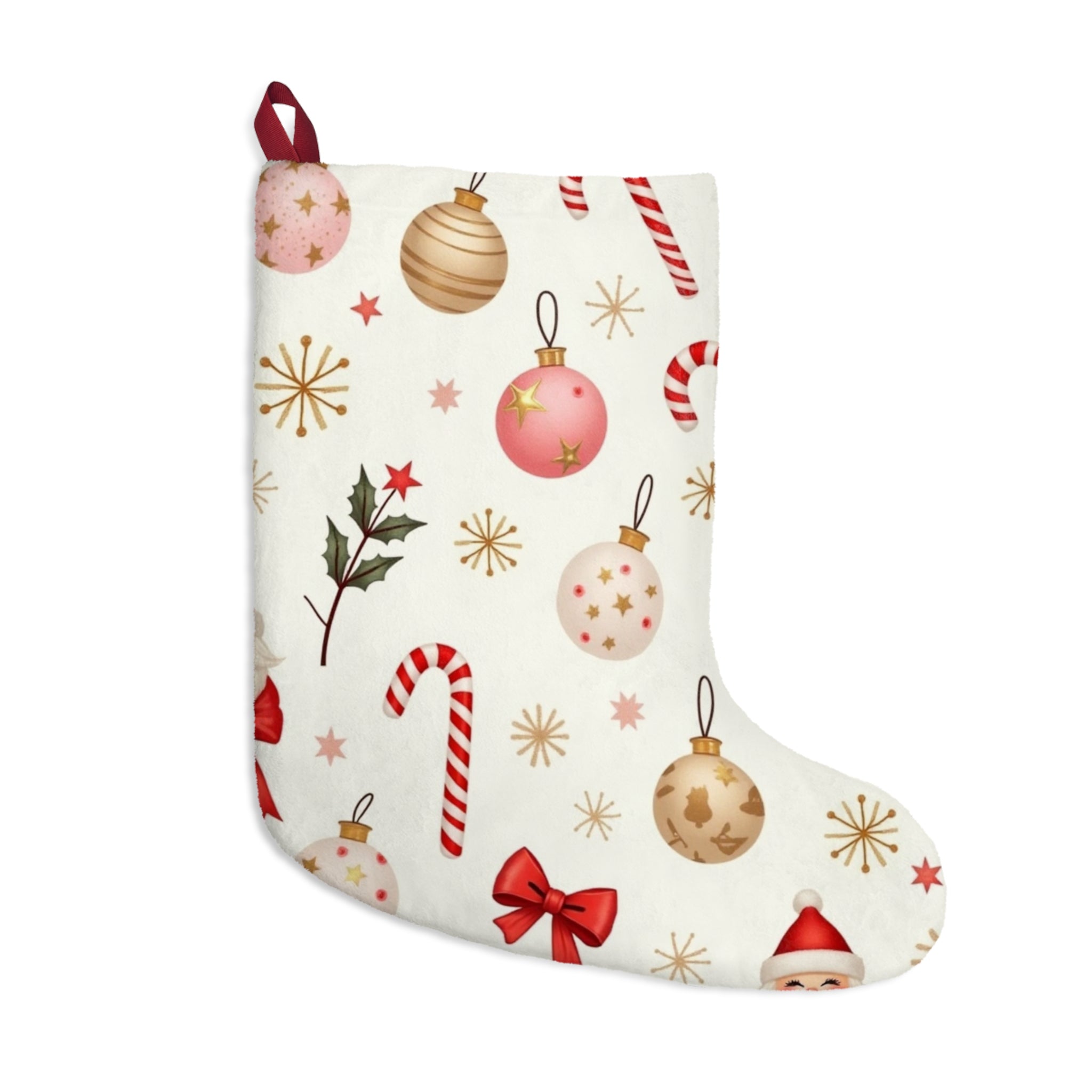 Illustrated Christmas Stocking – Soft Fabric Holiday Sock by DesignByRee 🎄🧦