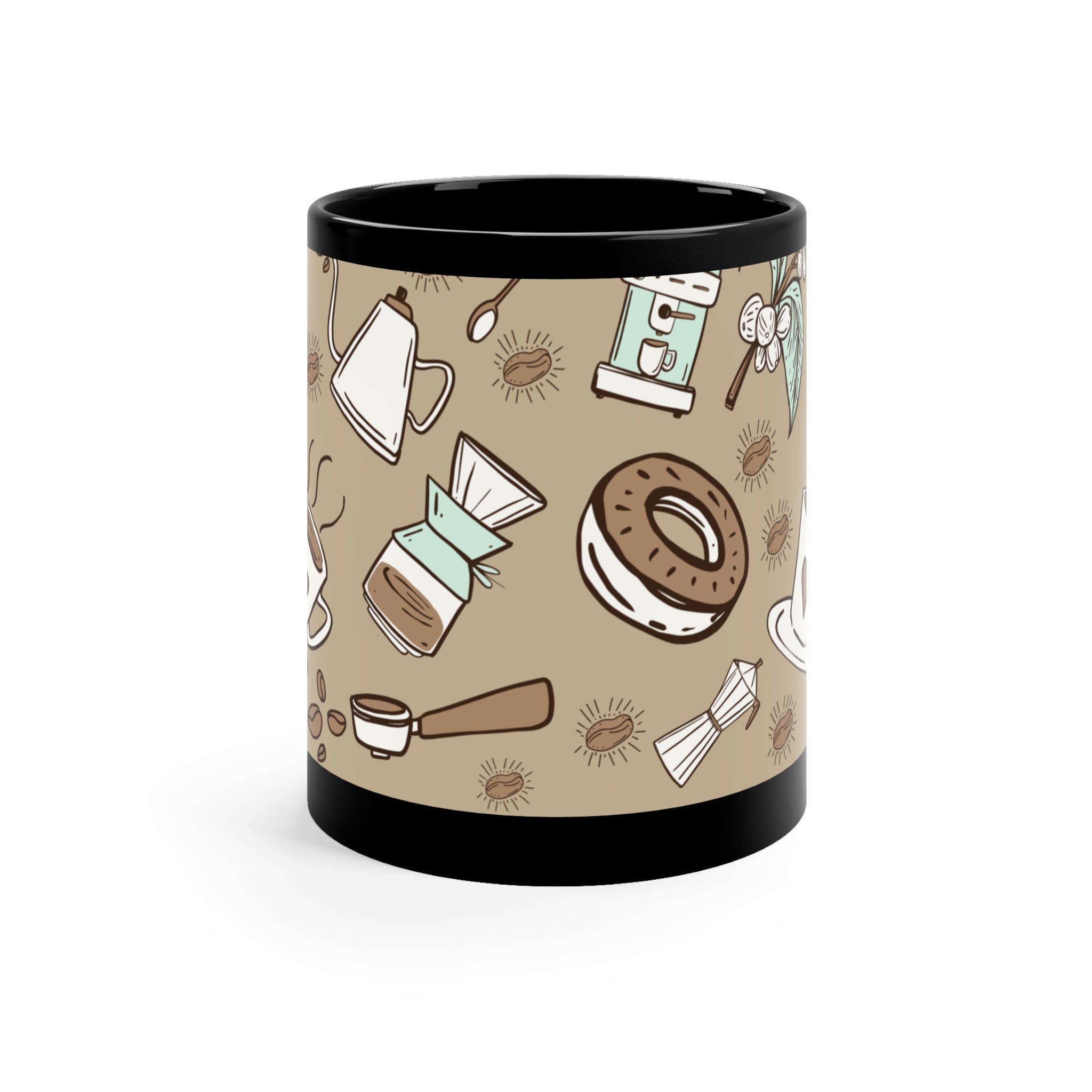 Black Ceramic Coffee Mug 11oz – Unique Custom Design Gift
