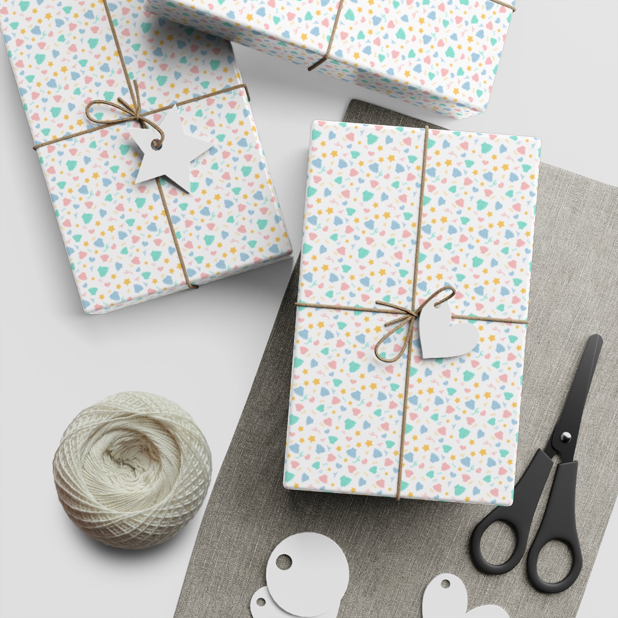 Blue Floral Vines Gift Wrapping Sheet – Illustrated Gift Wrap by Designbyree ✨
